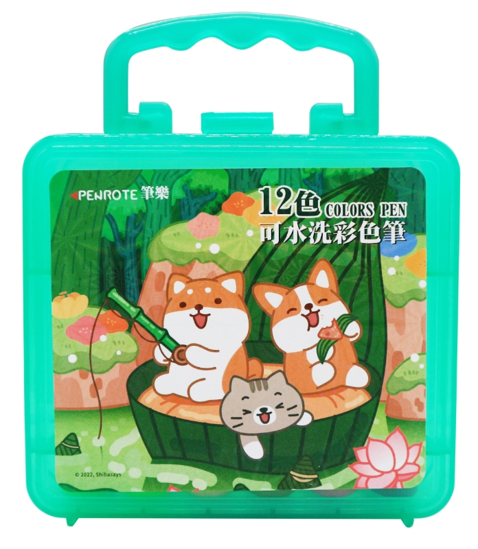 【PENROTE 筆樂】柴語錄12色水洗彩色筆 綠, , large
