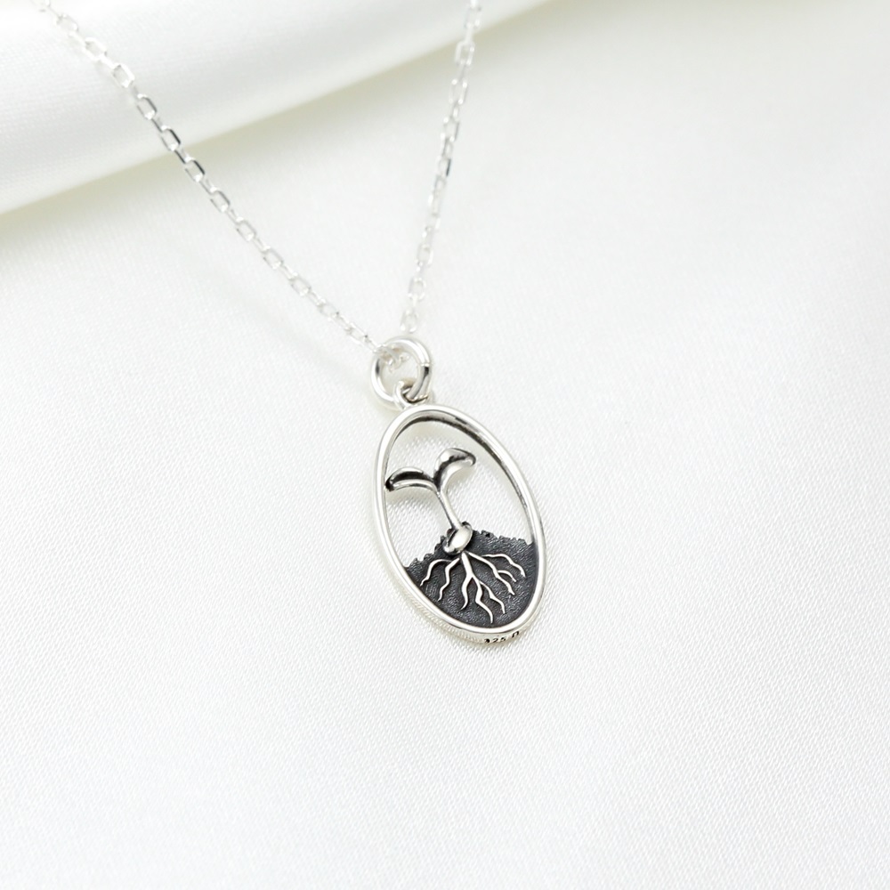 【Angel & Me】Seed and Sprout s925 sterling silver necklace Birthday gift, , large