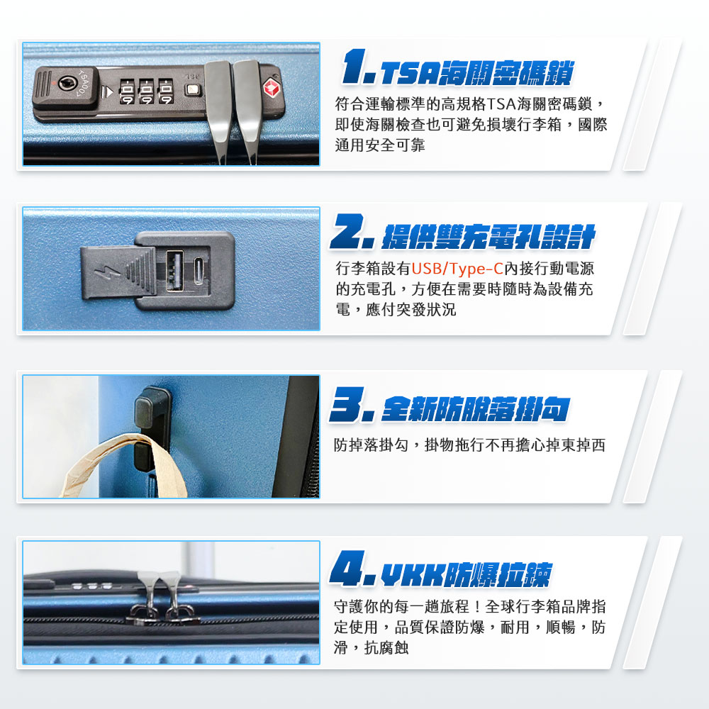 【HJY】鴻嘉源 激省空間深開擴容行李箱20吋-鐵灰, , large