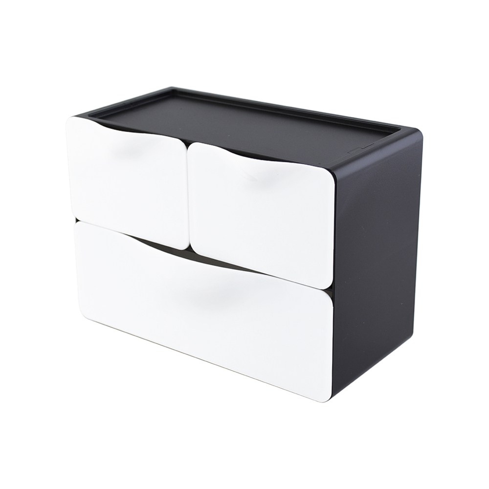 [O-Life] Stackable Desktop Drawer Cabinet-3 Drawers Black Model