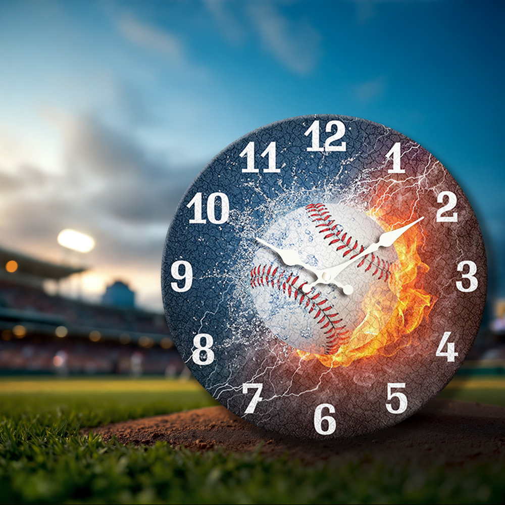 造型壁掛時鐘【熱血棒球】 壁掛時鐘 超靜音掛鐘 時鐘 北歐風時鐘 超靜音時鐘 北歐風掛鐘 簡約時鐘 鐘, , large