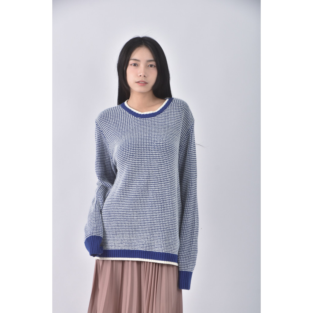 (XL) meteor圓領藍色長袖上衣二手衣, , large