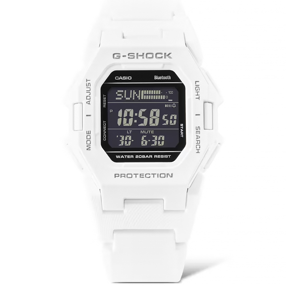 CASIO 卡西歐 G-SHOCK 纖薄時尚未來感藍牙運動電子錶 手錶-白 GD-B500-7, , large