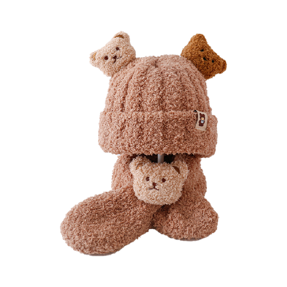 Bear Knit Hat and Scarf Set, , large