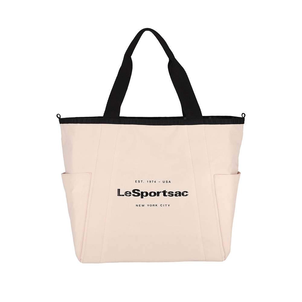 |快速出貨|Lesportsac Large Reversible Pocket Tote 中型雙面托特包 送禮-米白, , large