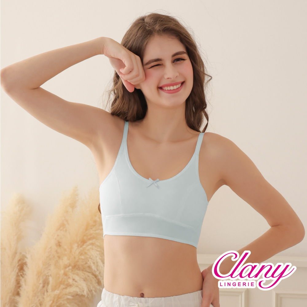【Clany 可蘭霓】 台灣製無鋼圈少女學生背心胸衣｜成長型內衣 S-2XL｜涼感透氣 吸濕排汗 8088-51 寶寶藍, , large