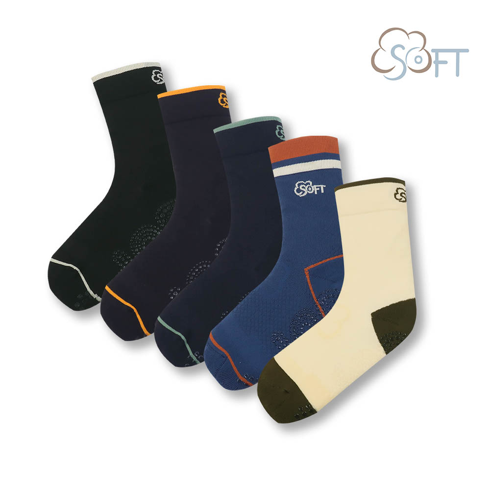 【SOFT】Light Compression crew socks-Trend colors 5-pack (26-31cm), , large