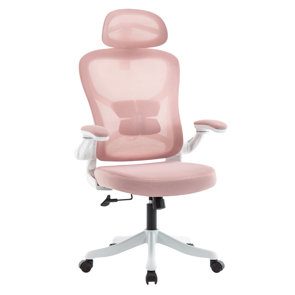 【Hampton 漢汀堡】克斯爾網布扶手辦公椅-粉色, , large