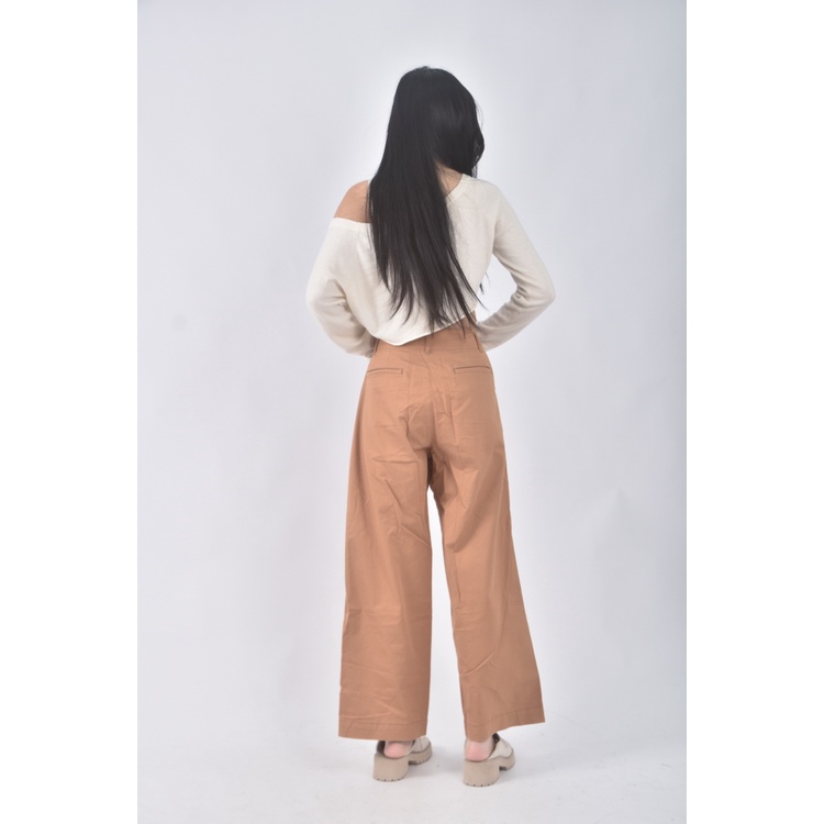 (XL) uniqlo高腰質感棉質橘色長褲二手衣, , large