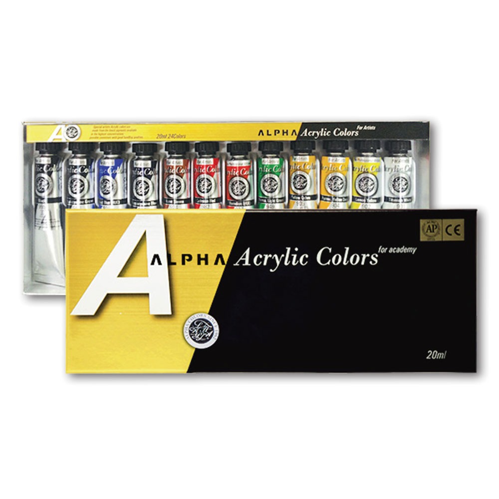 【ALPHA】金級 壓克力 顏料 20ml 12色 / 組 B0312-5, , large