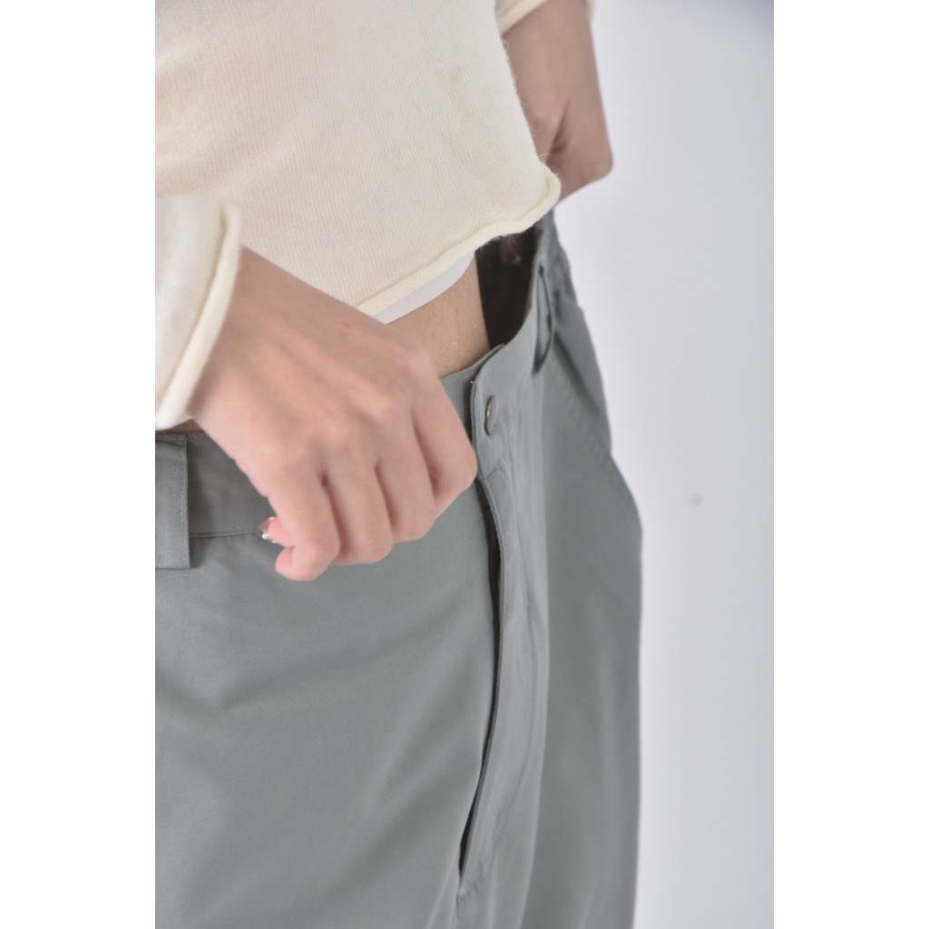 (2XL) noya高腰西裝寬鬆綠色長褲二手衣, , large