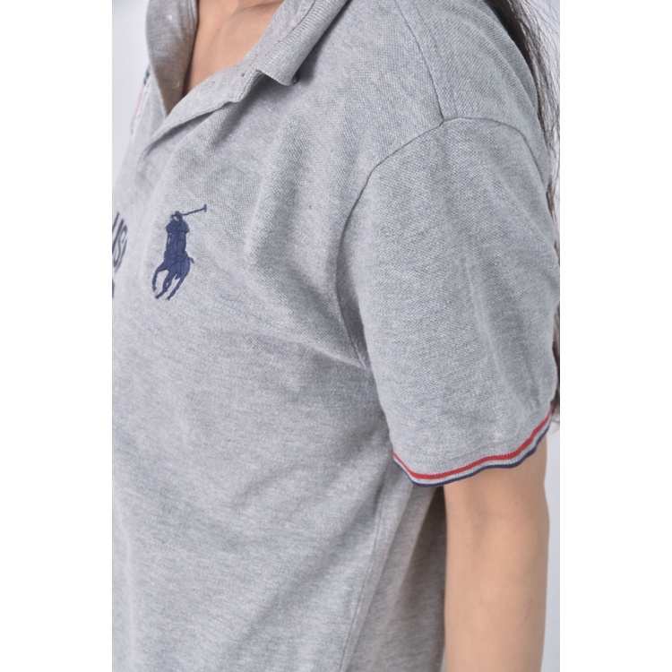 (M) 【國泰航空永續合作】polo ralph lauren質感棉質純棉灰色短袖上衣二手衣, , large