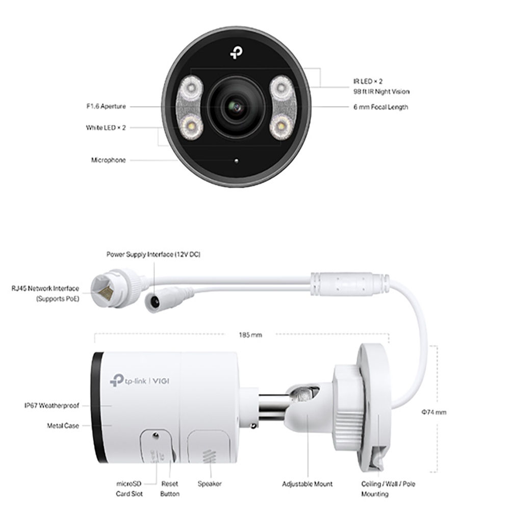 TP-LINK 昌運監視器組合 VIGI NVR1004H-4P 4路主機+VIGI C355 5MP全彩網路攝影機*2, , large