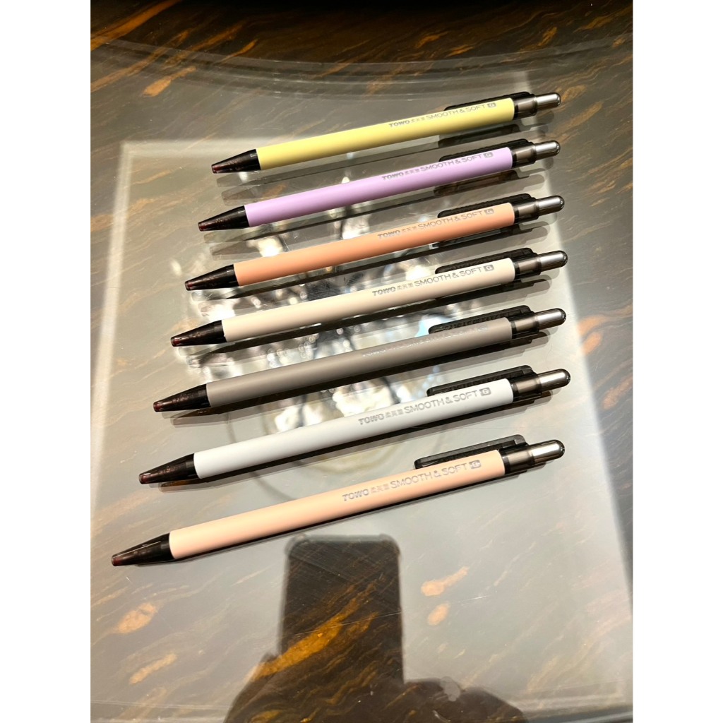 TOWO 東文 SK-100GL 柔芙筆馬卡龍按動中性筆 0.5mm 買一送一*桔桃桿/黑芯-送藍筆, , large