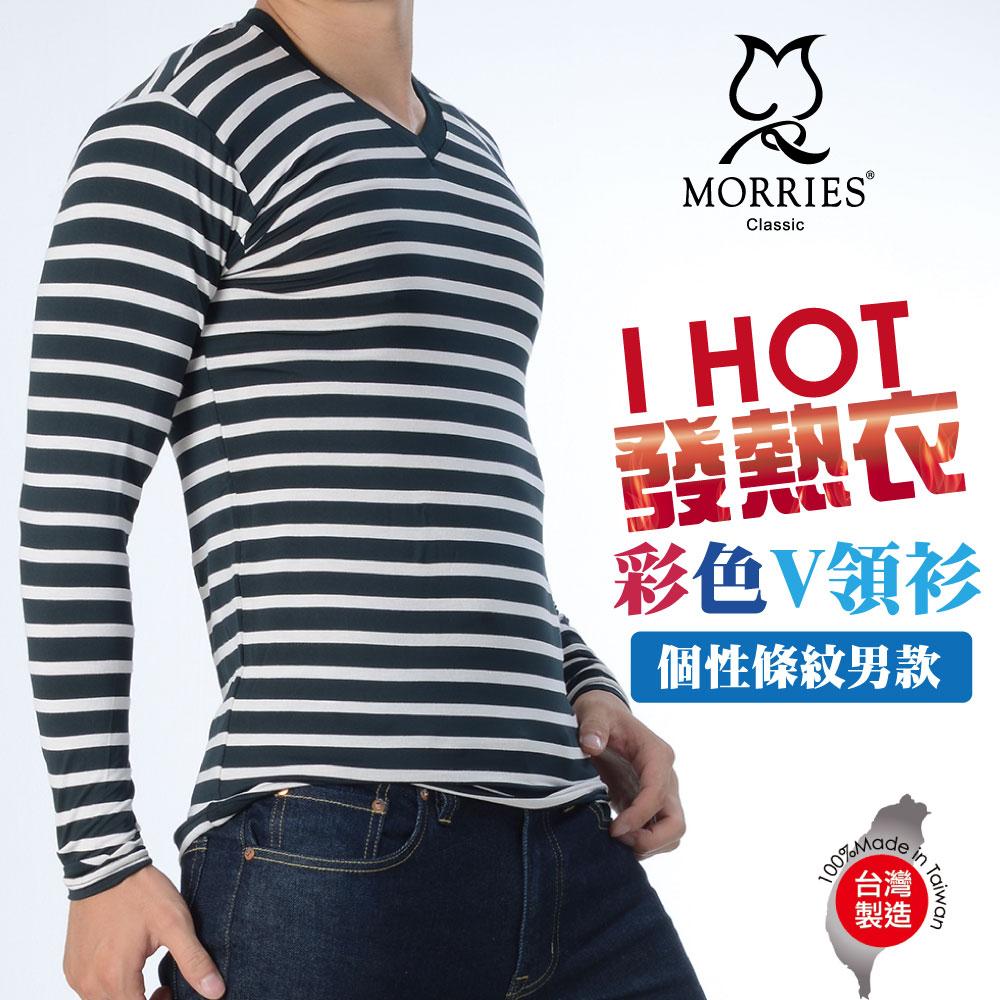 【MORRIES】男發熱衣.遠紅外線發熱紗.透氣男保暖衣MR787-黑紅XL, , large