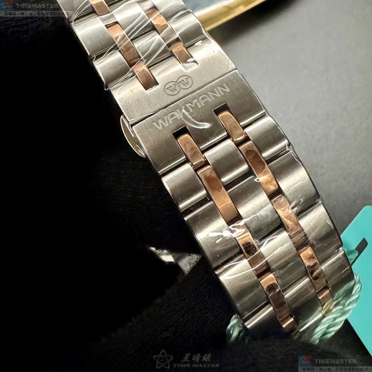 [星晴錶業]WAKMANN手錶,40mm,WA00050銀白色錶面玫瑰金錶殼金銀相間精鋼錶帶款, , large