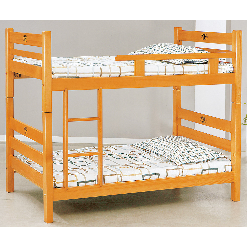 【唯熙傢俱】哈特檜木色3尺單欄雙層床, , large