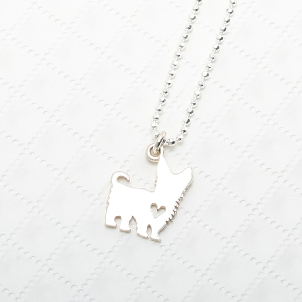 【Angel & Me】Yorkshire Dog s925 sterling silver necklace Birthday gift, , large