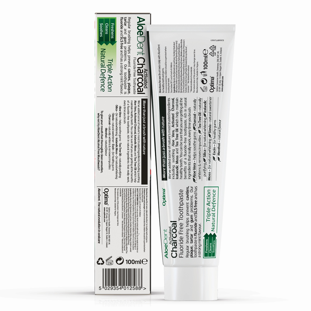 英國Aloe Dent-炭潔淨牙膏(無氟 100ml x 2入), , large