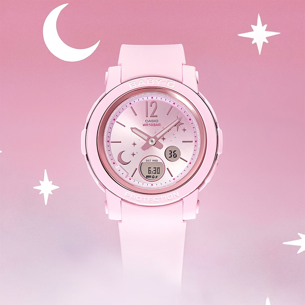 CASIO 卡西歐 BABY-G 星光系列女錶-浪漫粉色 BGA-290DS-4A, , large