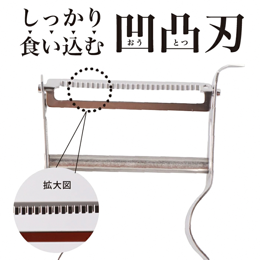 【日本協和工業】日本製不鏽鋼料理凹凸型削皮刀(智慧型削皮器/MUTEKIBASAMI系列), , large