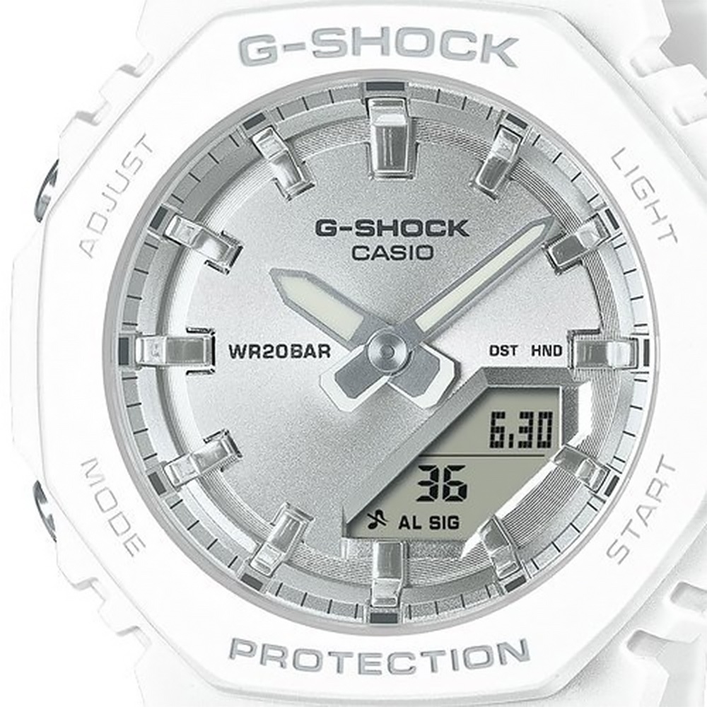 CASIO 卡西歐 G-SHOCK 海波粼粼 蒸鍍光澤雙顯手錶 GMA-P2100VA-7A, , large