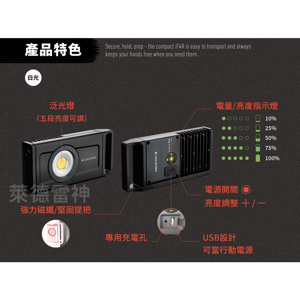【德國Ledlenser】iF4R專業強光充電式工作燈, , large
