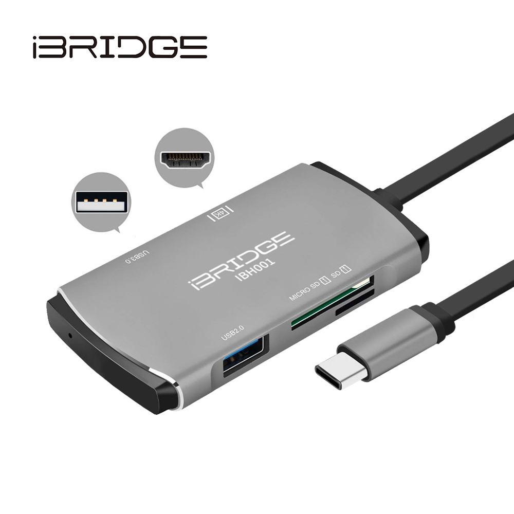 iBRIDGE 5-in-1 Type-C Hub Multi-Function 4K Adapter, , large