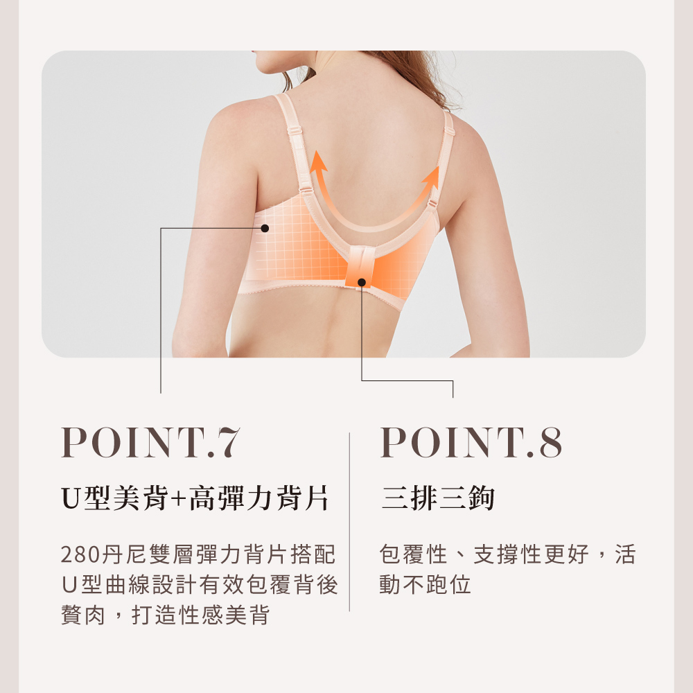 【Clany可蘭霓】涼感包覆無鋼圈 橘色 無法抗拒心機 B-D內衣 6991-36, , large