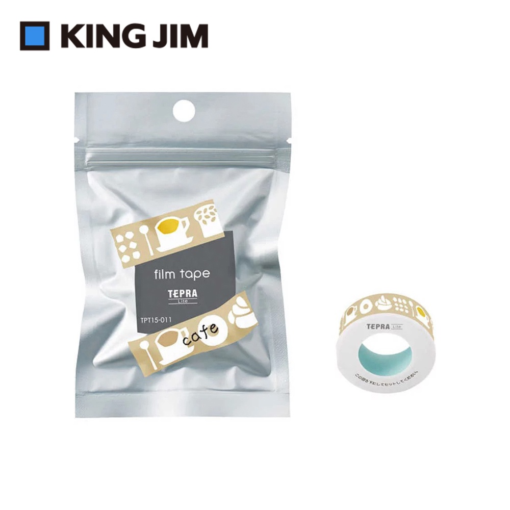 *需預訂【KING JIM】TEPRA LITE 熱感式標籤薄膜自黏膠帶 15mm(圖案)盛開(TPT15-010), , large