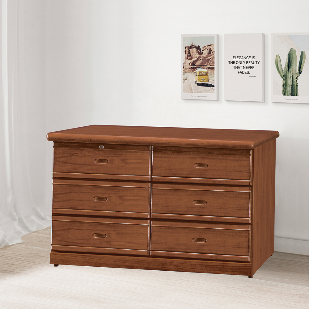 【唯熙傢俱】琳恩樟木色六斗櫃 抽屜櫃, , large