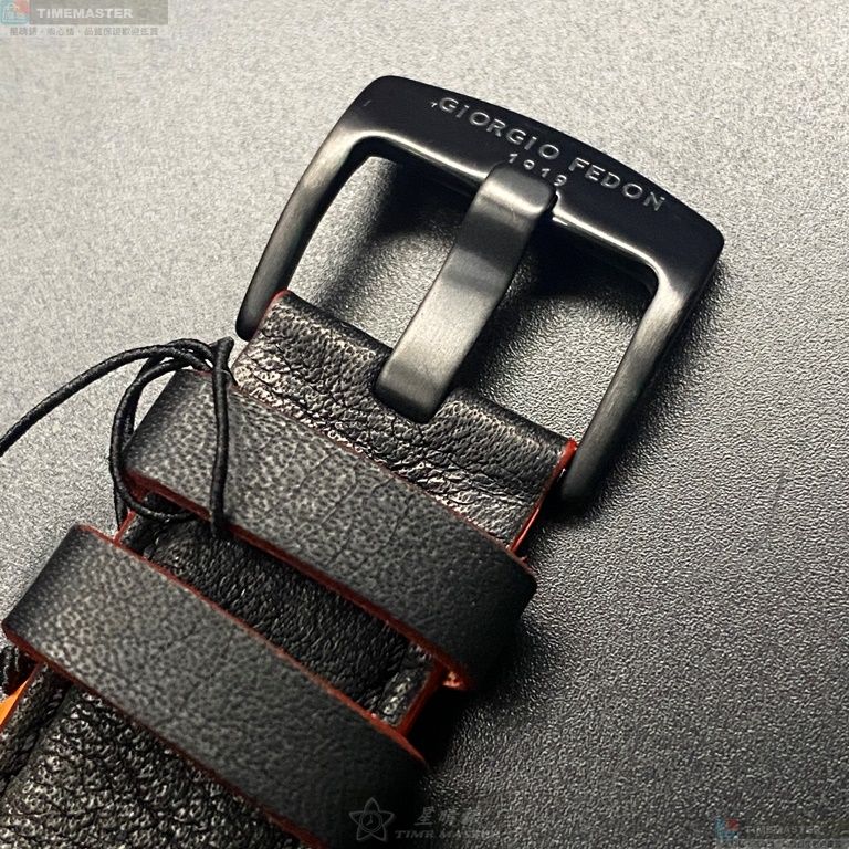 [星晴錶業]GiorgioFedon1919手錶,42mm,GF00088黑色錶面黑錶殼深黑色真皮皮革錶帶款, , large