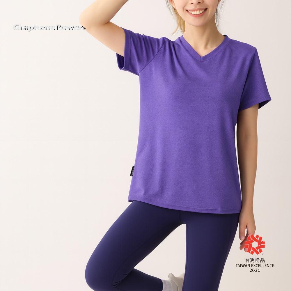 [GraphenePower] 石墨烯溫控循環短袖-女款/薰衣紫L, , large