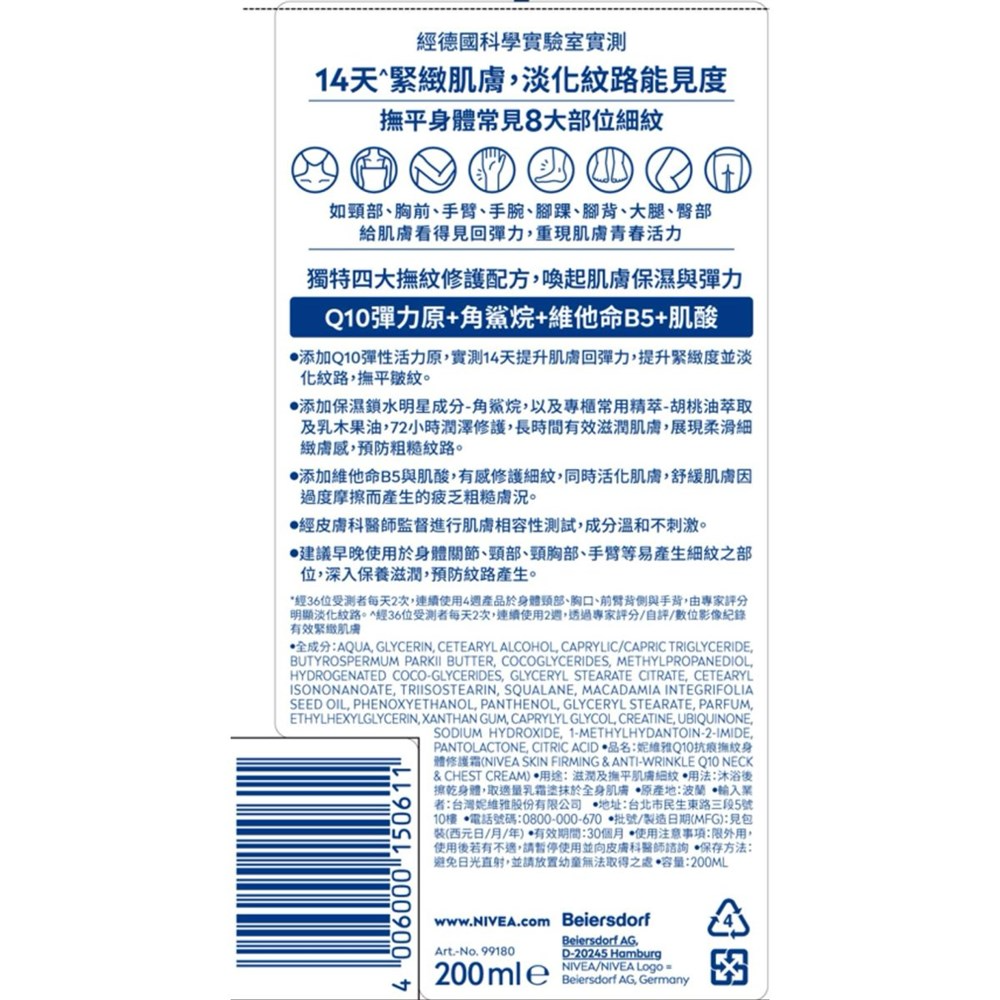 妮維雅Q10抗痕撫紋身體修護霜, , large