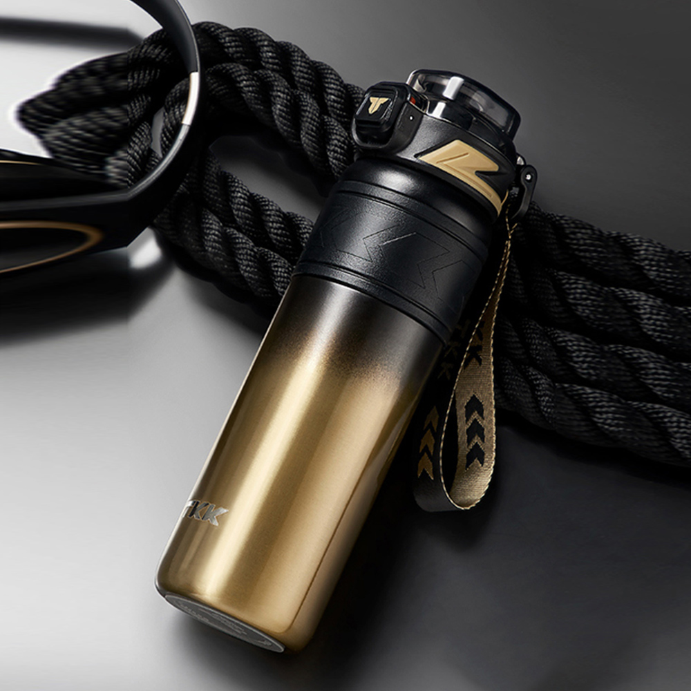 【TKK】邁越系列 316不鏽鋼 兩用 保溫杯 運動水壺900ML(直飲+吸管)-赤橙鋼, , large