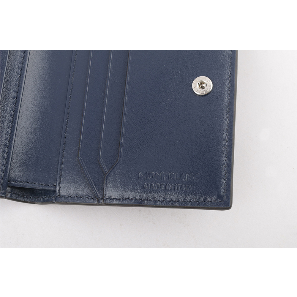 Montblanc 萬寶龍 Meisterstuck 大班系列牛皮對開6卡迷你短夾/墨藍色, , large