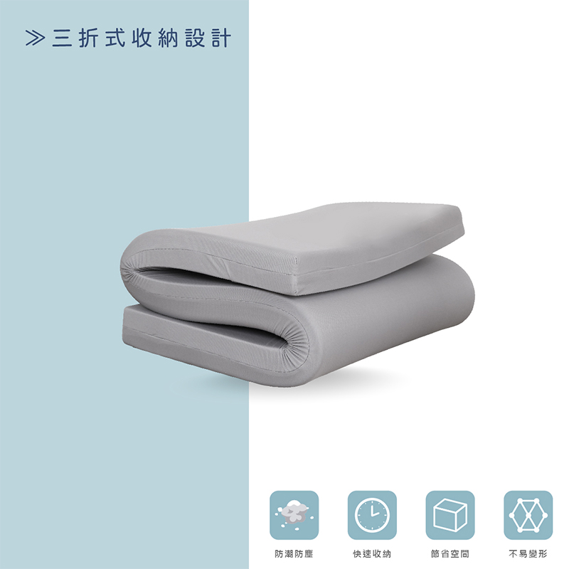 ［熊棉］舒適排汗記憶床墊｜灰色5尺｜, , large
