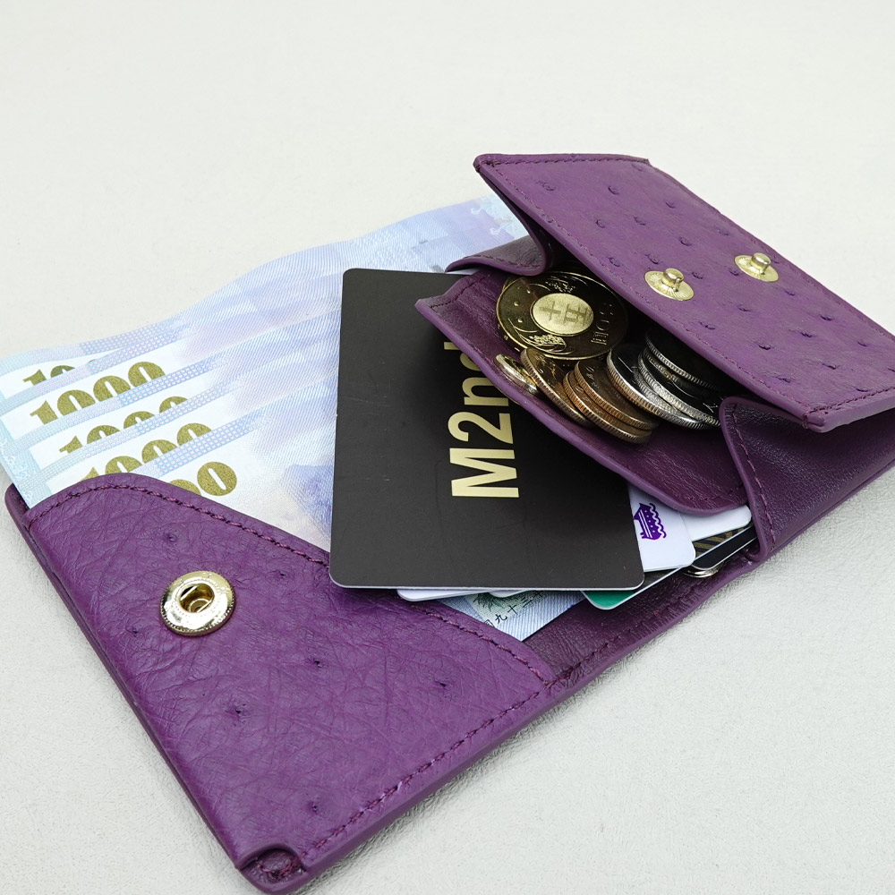 【M2nd】Ostrich Tri-fold Wallet, , large