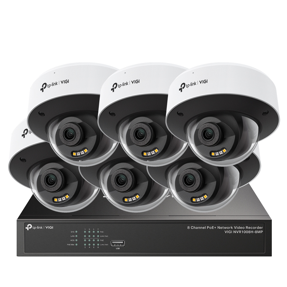 TP-LINK 昌運監視器組合 VIGI NVR1008H-8MP 8路主機+ 400萬全彩網路攝影機*6, , large