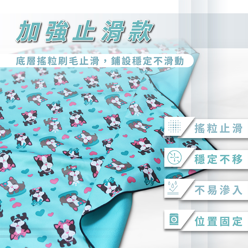 ［熊棉］多功能靜音防水墊｜加強止滑款｜小｜花漾貓頭｜靜音防水 翻身無聲 乾爽防護 親膚柔軟 安心入睡 好清潔 超止滑, , large