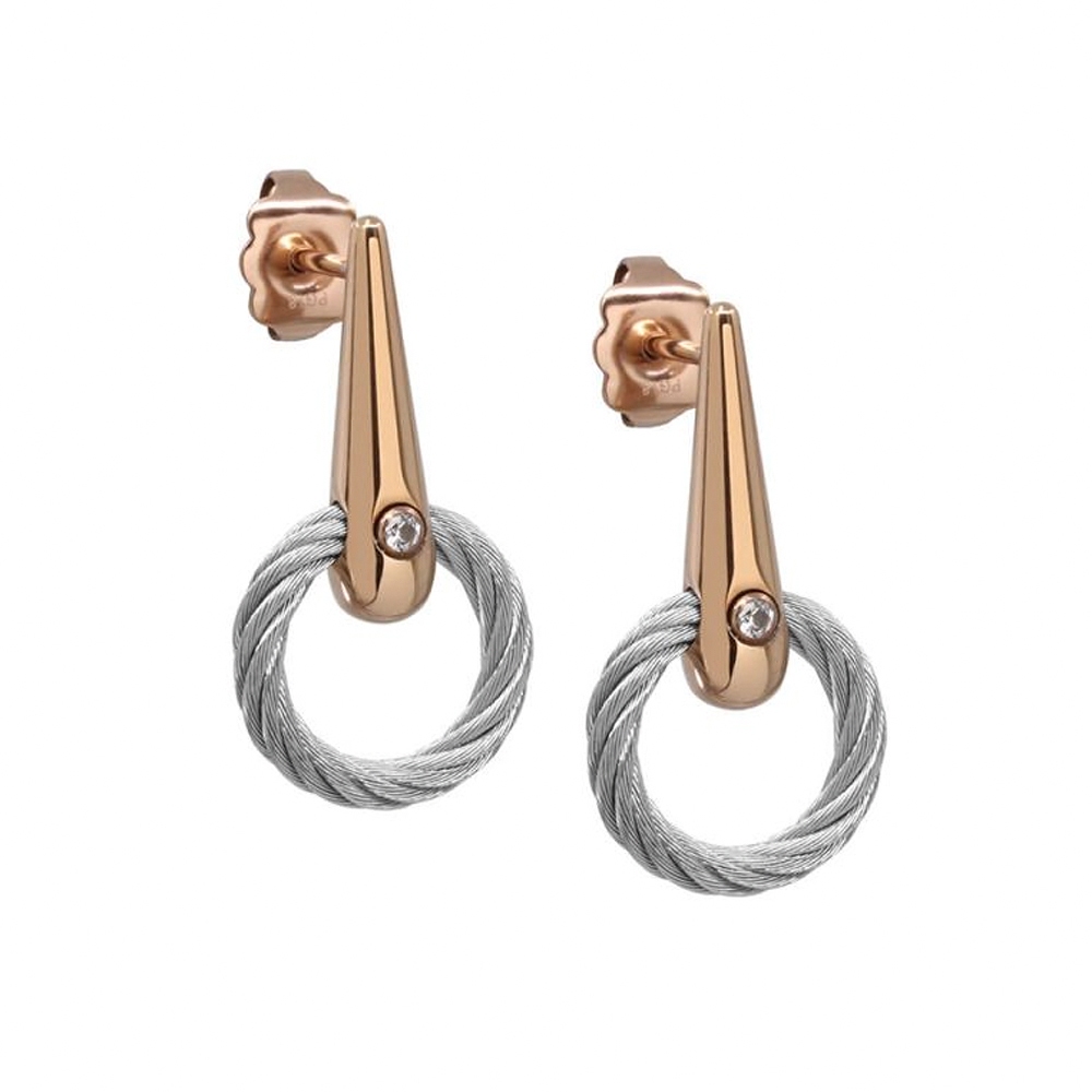 CHARRIOL 夏利豪 INFINITY ZEN 鋼索耳環 送禮推薦 03-102-1232-1, , large