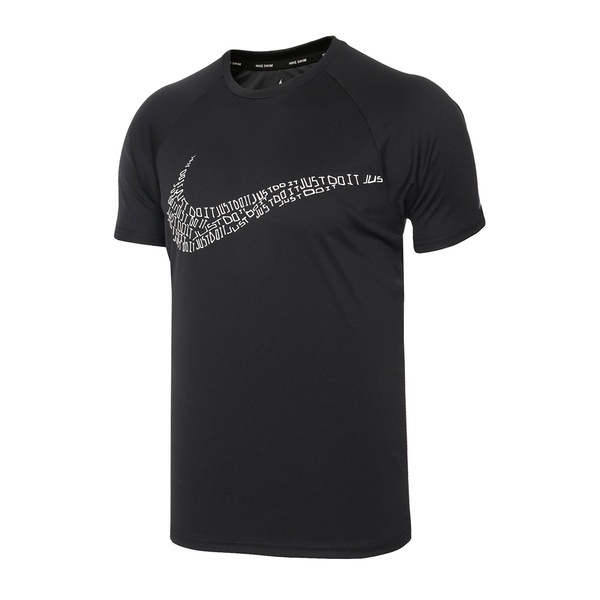 Nike JDI Swoosh 男 短袖 上衣 T恤 抗UV 速乾 運動 海邊 防曬 黑 [NESSC660-001], , large