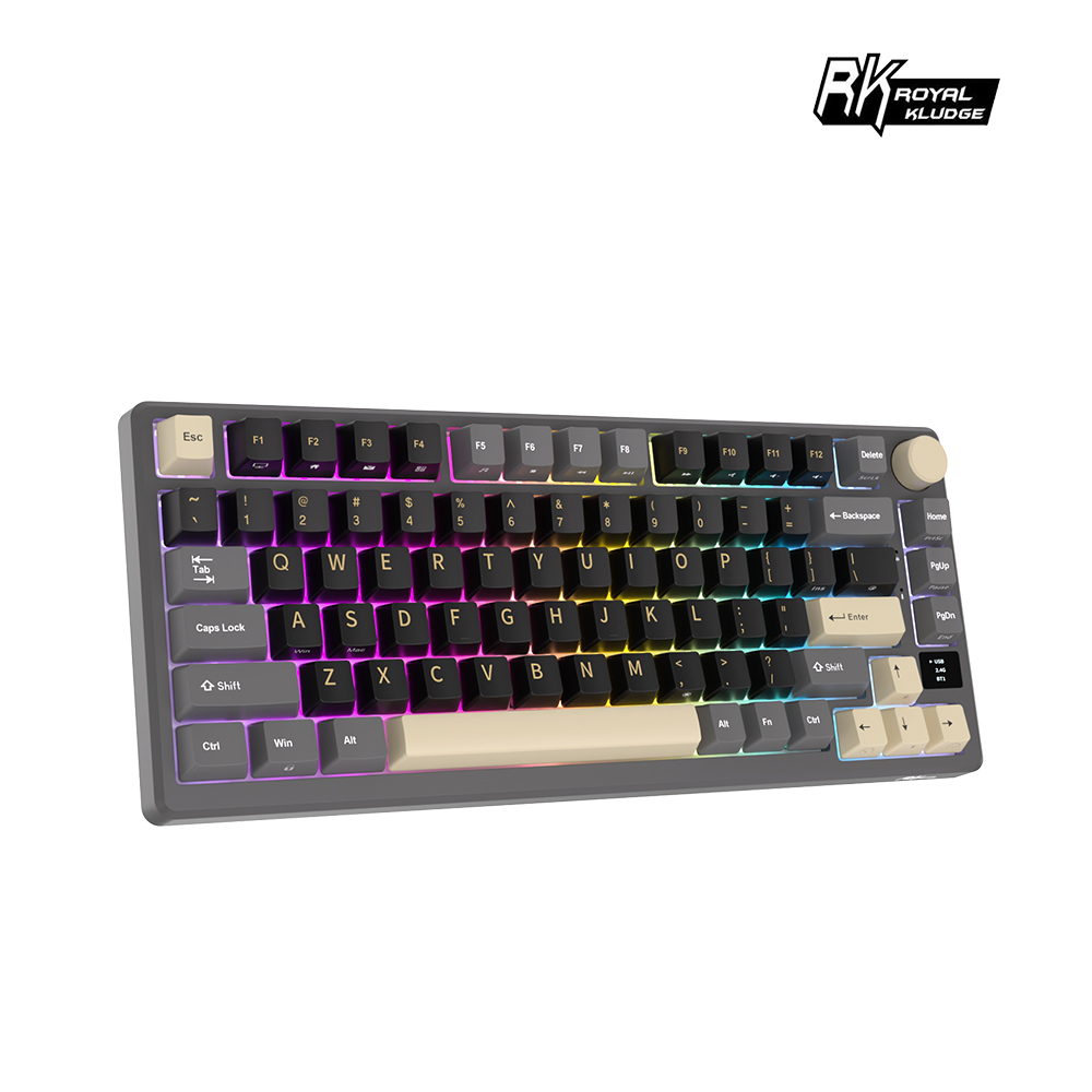 RK 75% 81 key RGB Mechanical Keyboard ( Yellow switches ), , large