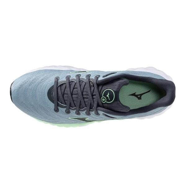 Mizuno Wave Sky 8 男 慢跑鞋 彈力 支撐 緩震 藍灰 綠 [J1GC240251], , large