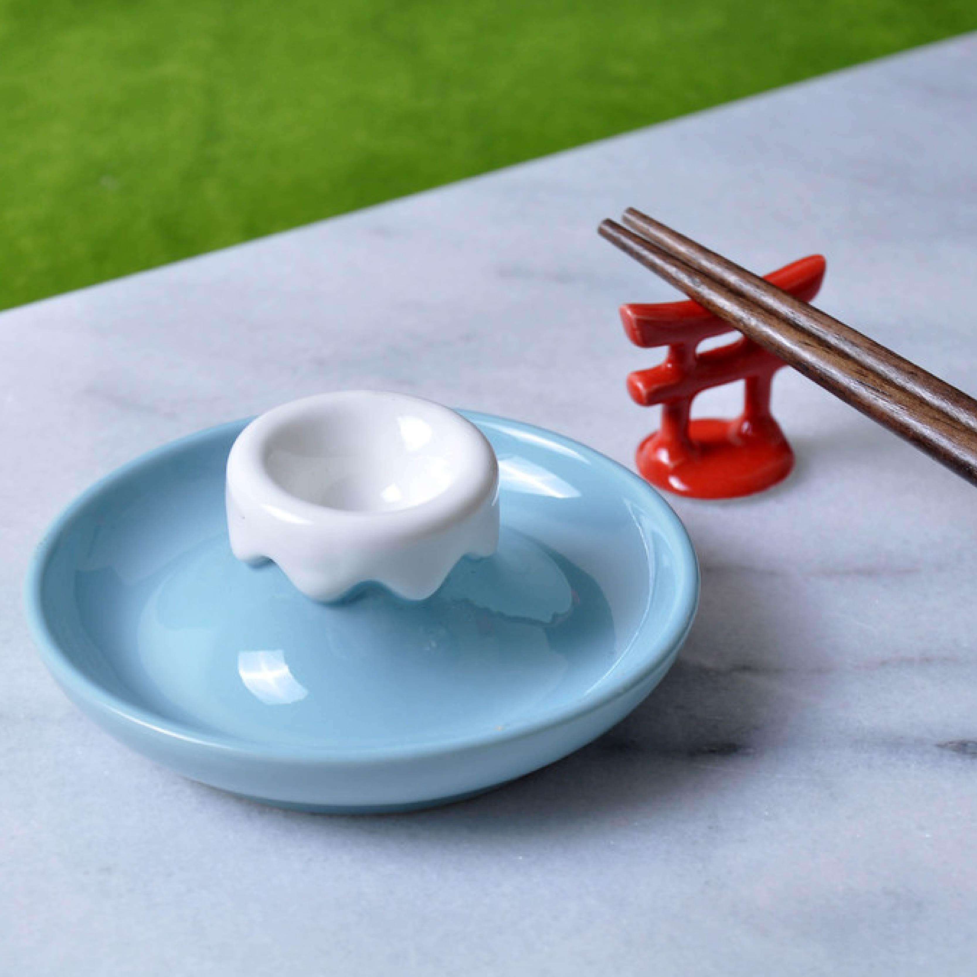 Mt.fuji soy sauce dish & chopstick holder set, , large