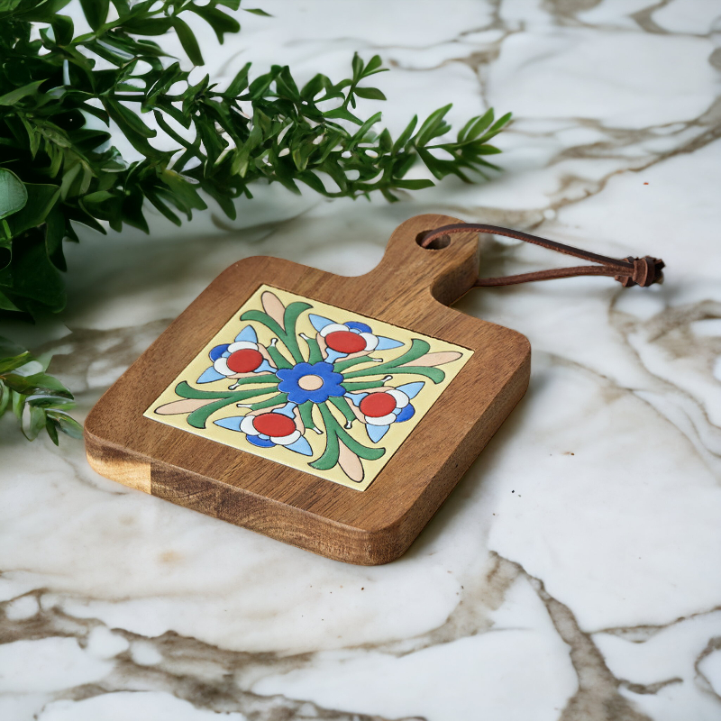 花磚杯墊【荳蔻】 花磚墊 日式相思木花磚鍋墊 鍋墊 杯墊 碗墊 隔熱墊 歐式 花磚隔熱墊 鍋墊 湯墊 花磚 圖騰 居家生活, , large