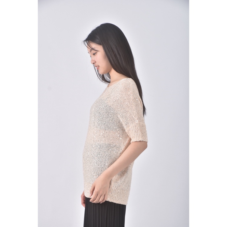 (M) xing質感杏色長袖上衣二手衣, , large