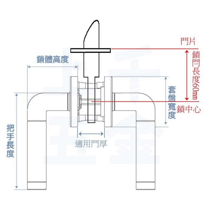 水平鎖 加安牌 台灣製  磨砂銀色 LB1X203 通道鎖 門鎖 把手 通道鎖 圓套盤 方套盤, , large