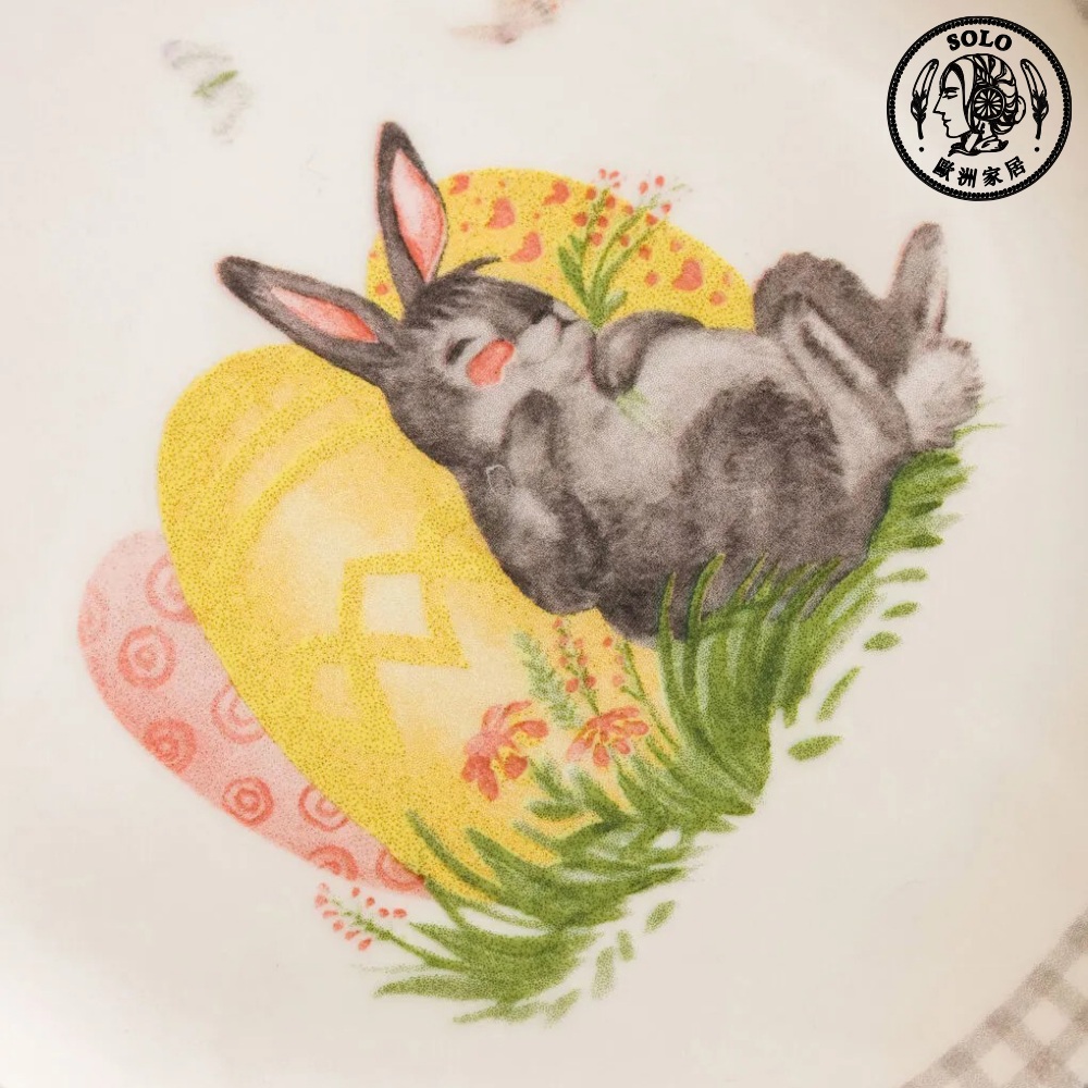 【SOLO歐洲家居】LCW Home 土耳其製 19cm 可愛慵懶兔子圓盤 餐盤 蛋糕盤 甜點盤 點心盤, , large