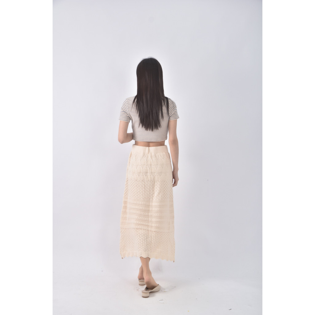 (L) 質感花紋杏色長裙二手衣, , large